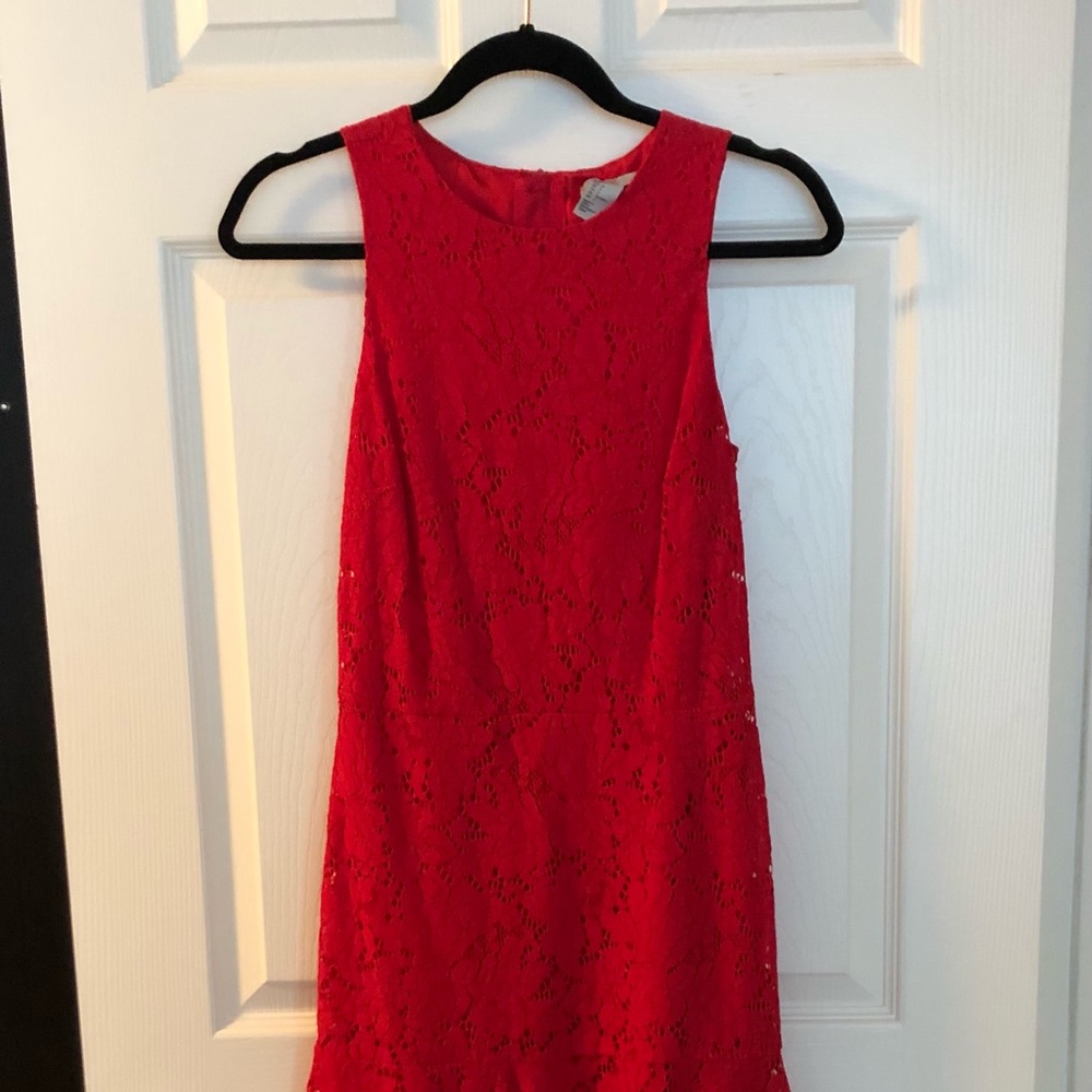 Red lace dress